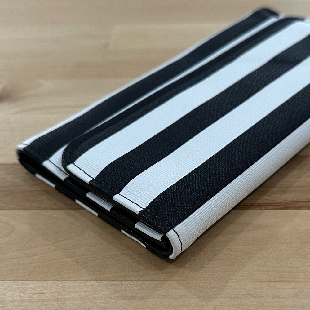 Like New KUT FROM THE KLOTH Black & White Striped Tri-fold Long Wallet - Picture 6 of 15